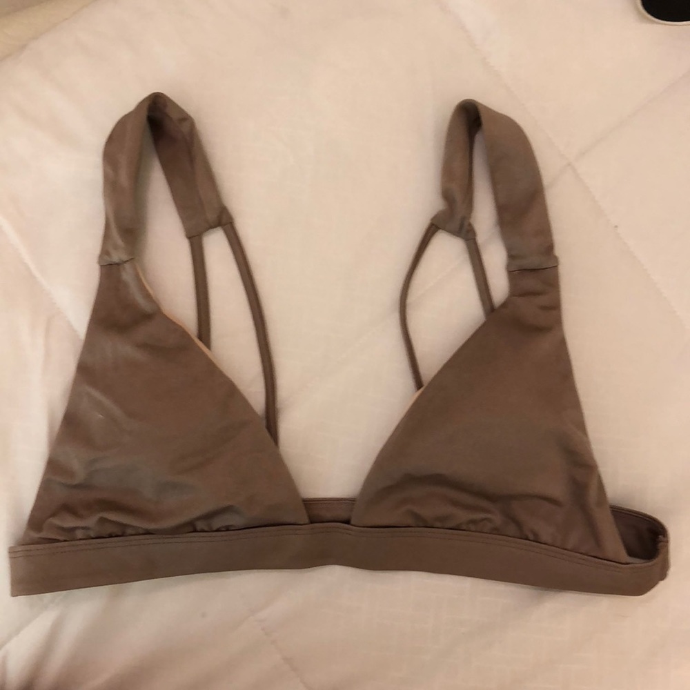LA Hearts tan bikini top, size L, NWB